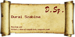 Durai Szabina névjegykártya